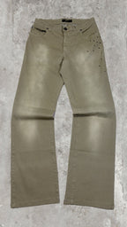 Vintage Y2K Khaki Straight Fit Jeans – Studded Side Detail