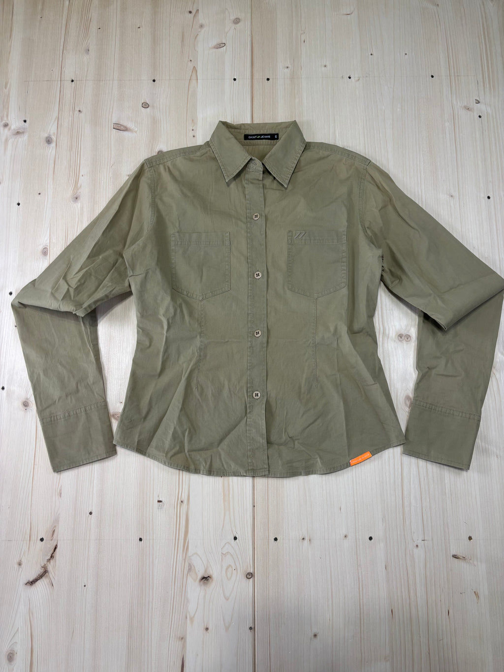 Camicia Donna DKNY Jeans Beige Vintage