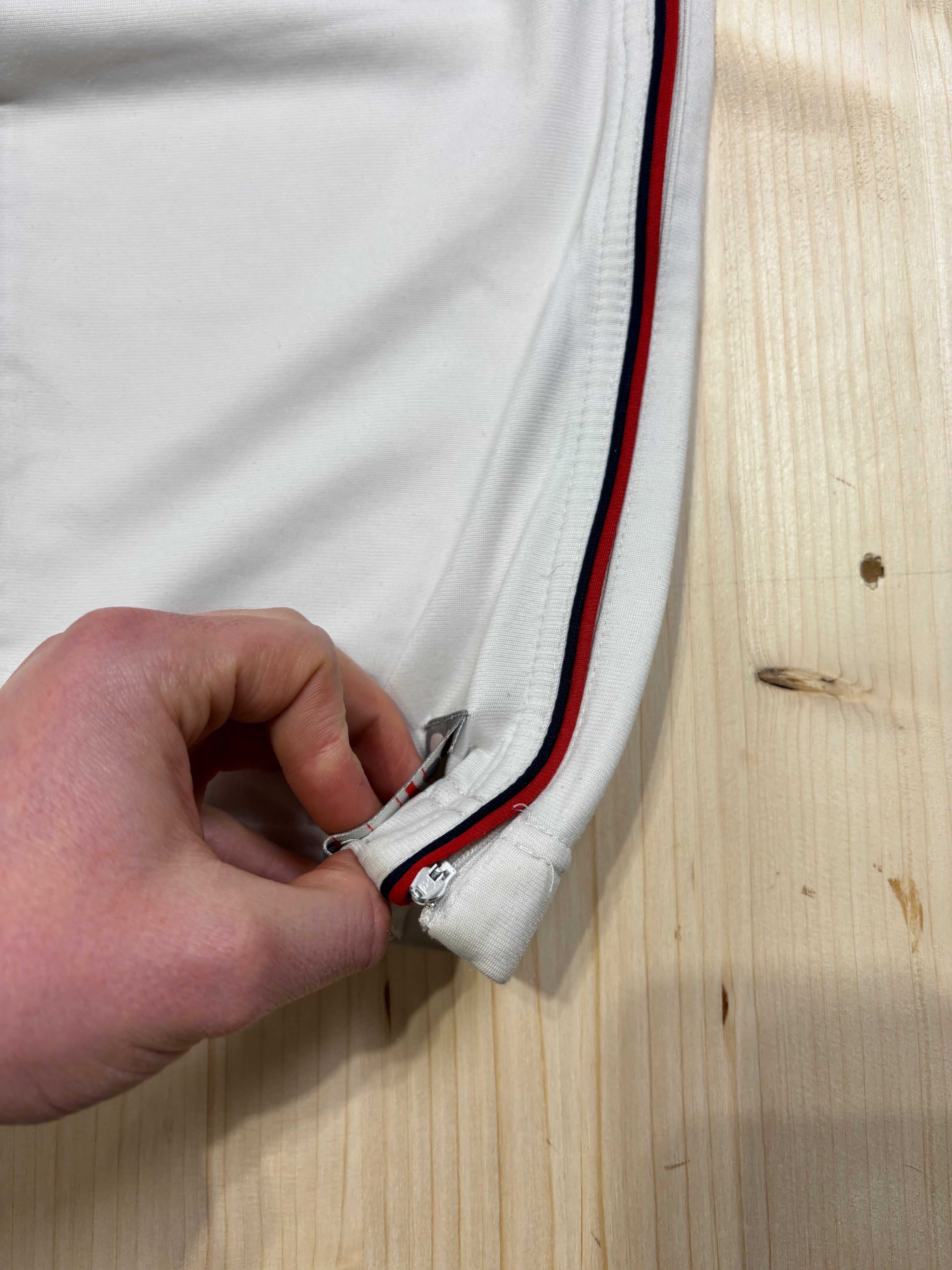 Nike Vintage White Track Pants with Red Side Piping