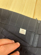 Gonna Midi Gessata Blu Navy Donna