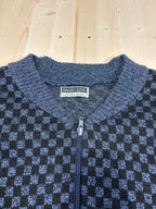 Maglione Vintage 90s con Zip in Misto Lana
