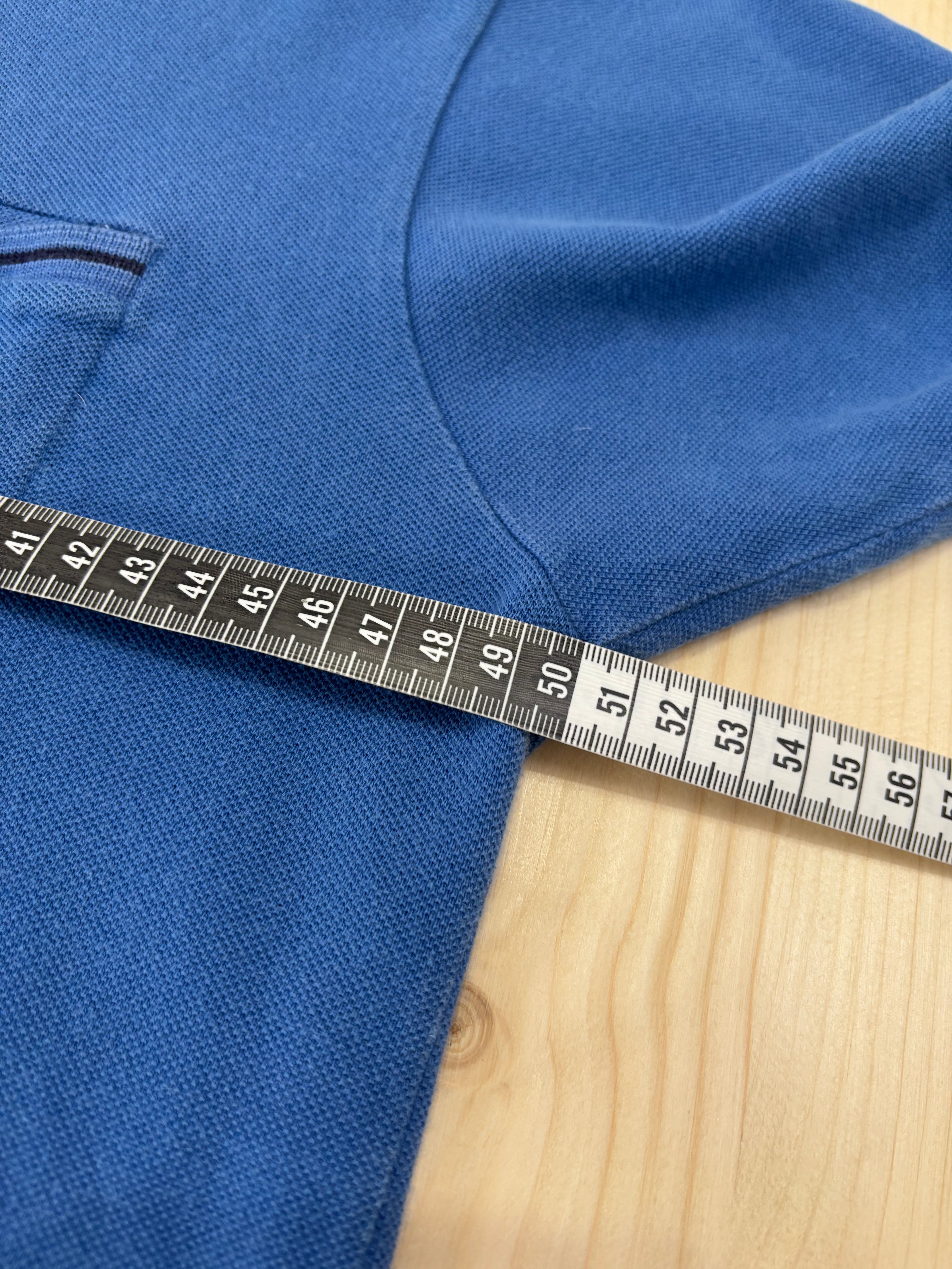 Polo Lacoste Vintage Blu con Taschino Logo Ricamato
