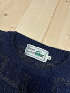 Vintage Lacoste Check Knit Crewneck Sweater – Navy Blue