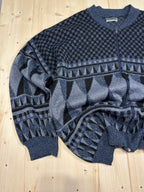 Maglione Vintage 90s con Zip in Misto Lana