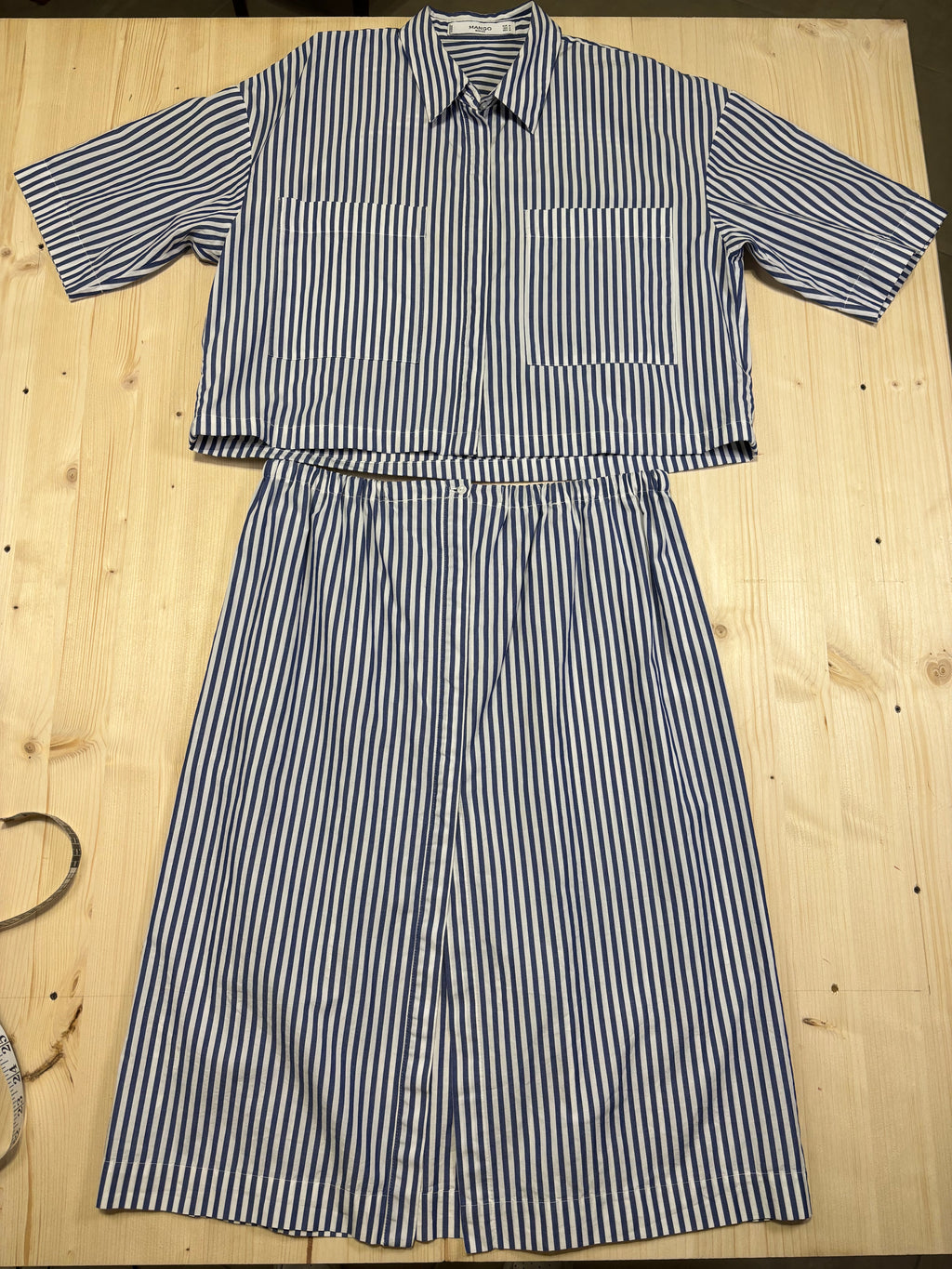 Completo Coordinato a Righe Blu e Bianco Donna Mango