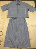 Completo Coordinato a Righe Blu e Bianco Donna Mango