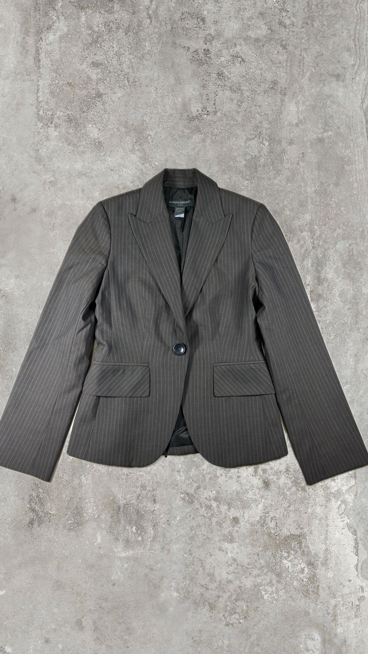 Banana Republic Brown Pinstripe Tailored Blazer