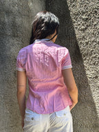 Camicia Donna Tommy Hilfiger Vintage Rosa con Colletto Bianco
