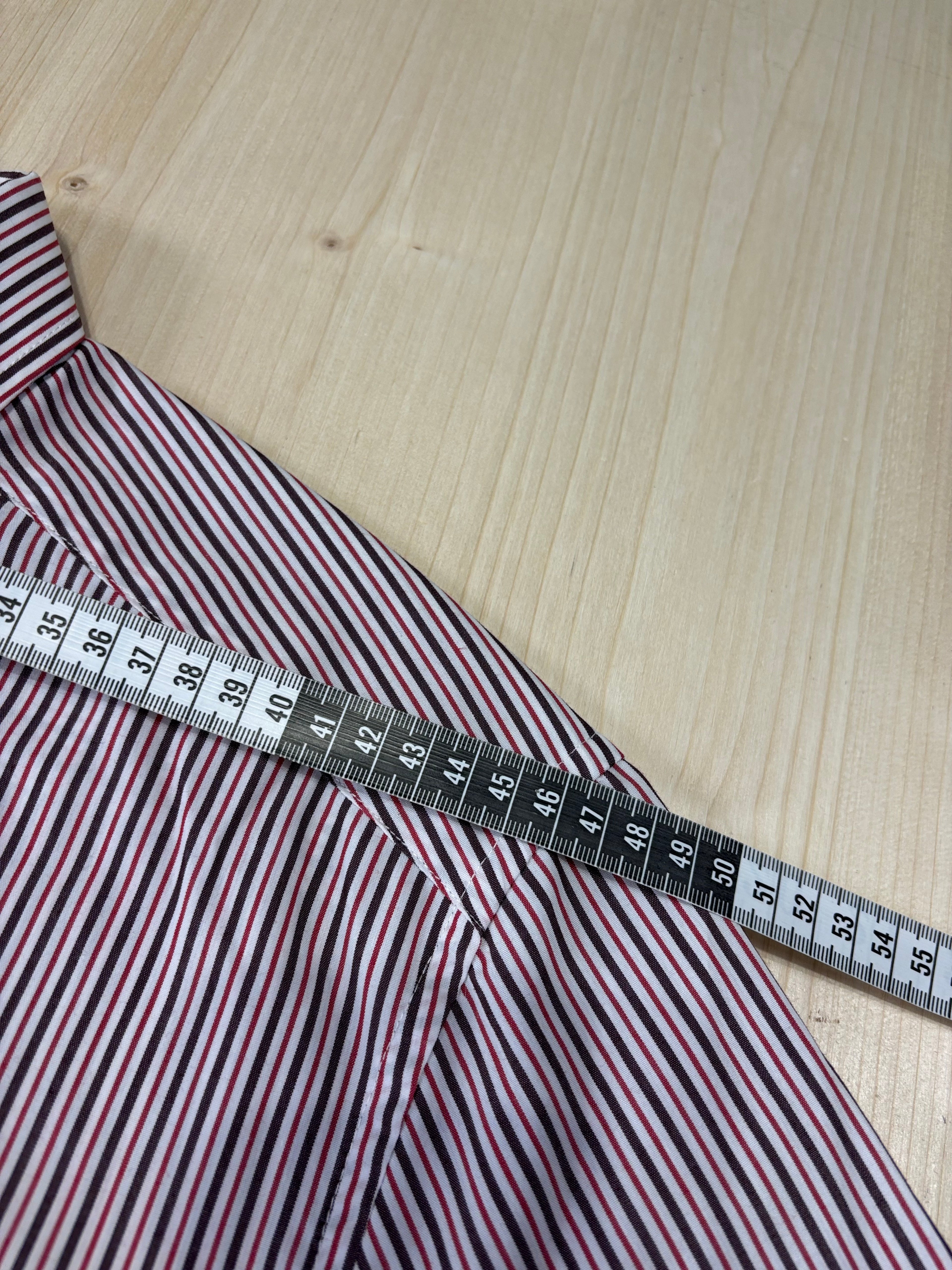 Camicia Cropped Vintage a Righe Biaggini Rosso/Bianco