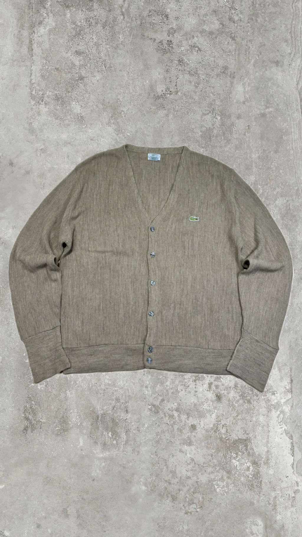 Lacoste Vintage V-Neck Cardigan – Beige