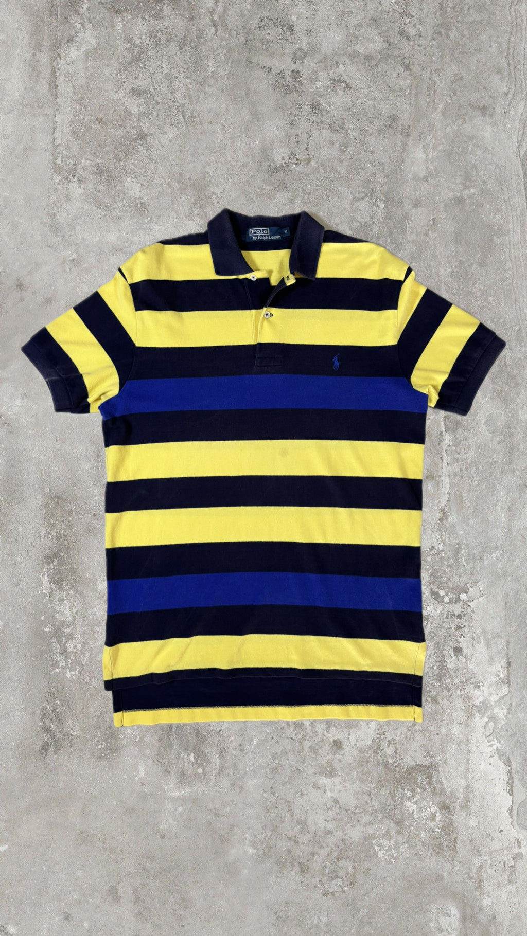 Polo Ralph Lauren Yellow & Navy Striped Polo Shirt