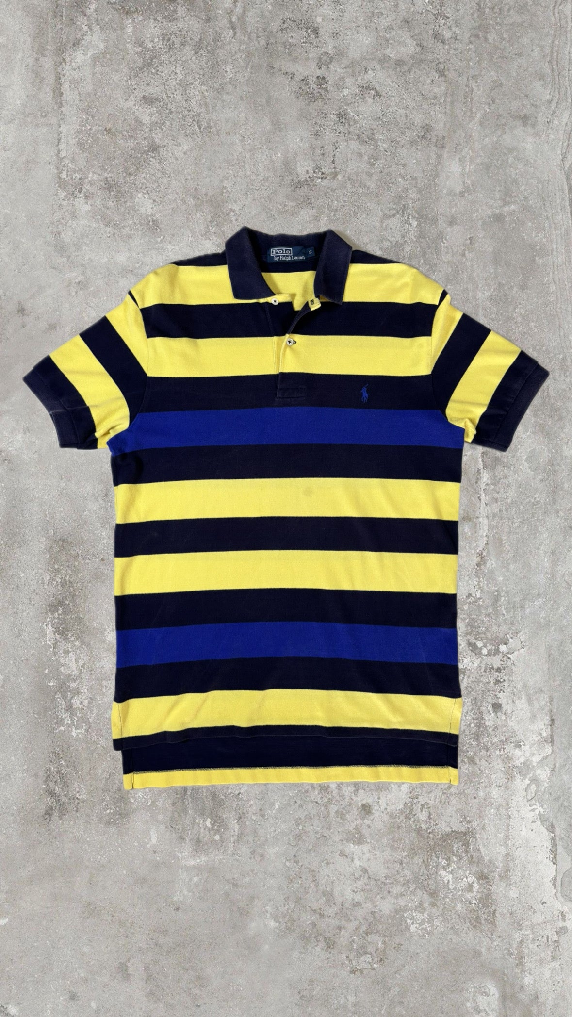 Polo Ralph Lauren Yellow & Navy Striped Polo Shirt