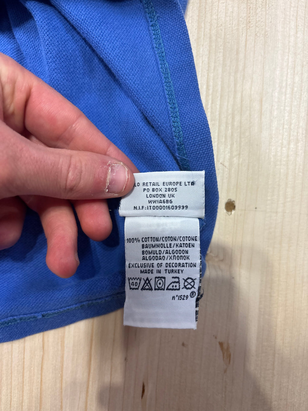 Polo Ralph Lauren Uomo Blu Royal Big Pony con Logo Arancione e Patch sulla Manica