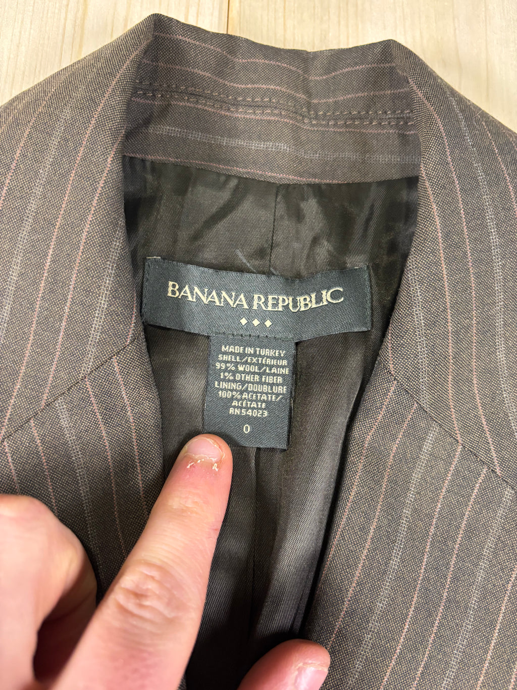 Banana Republic Brown Pinstripe Tailored Blazer
