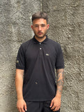 Polo Lacoste Uomo Nera con Logo Ricamato e Patch sulla Manica