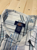 Dickies White Blue Plaid Short Sleeve Shirt