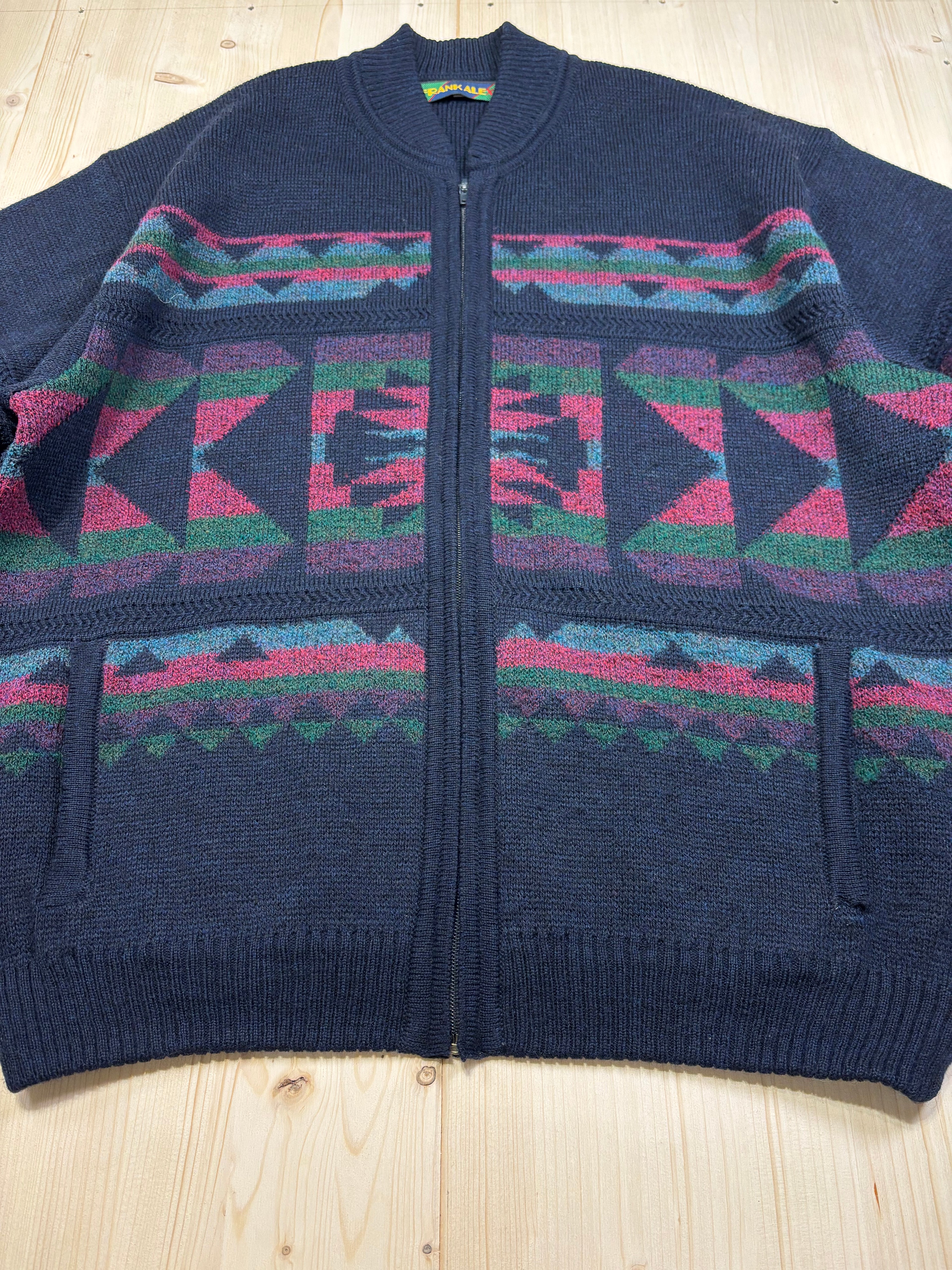 Maglione con Zip Vintage Anni 90 in Misto Lana