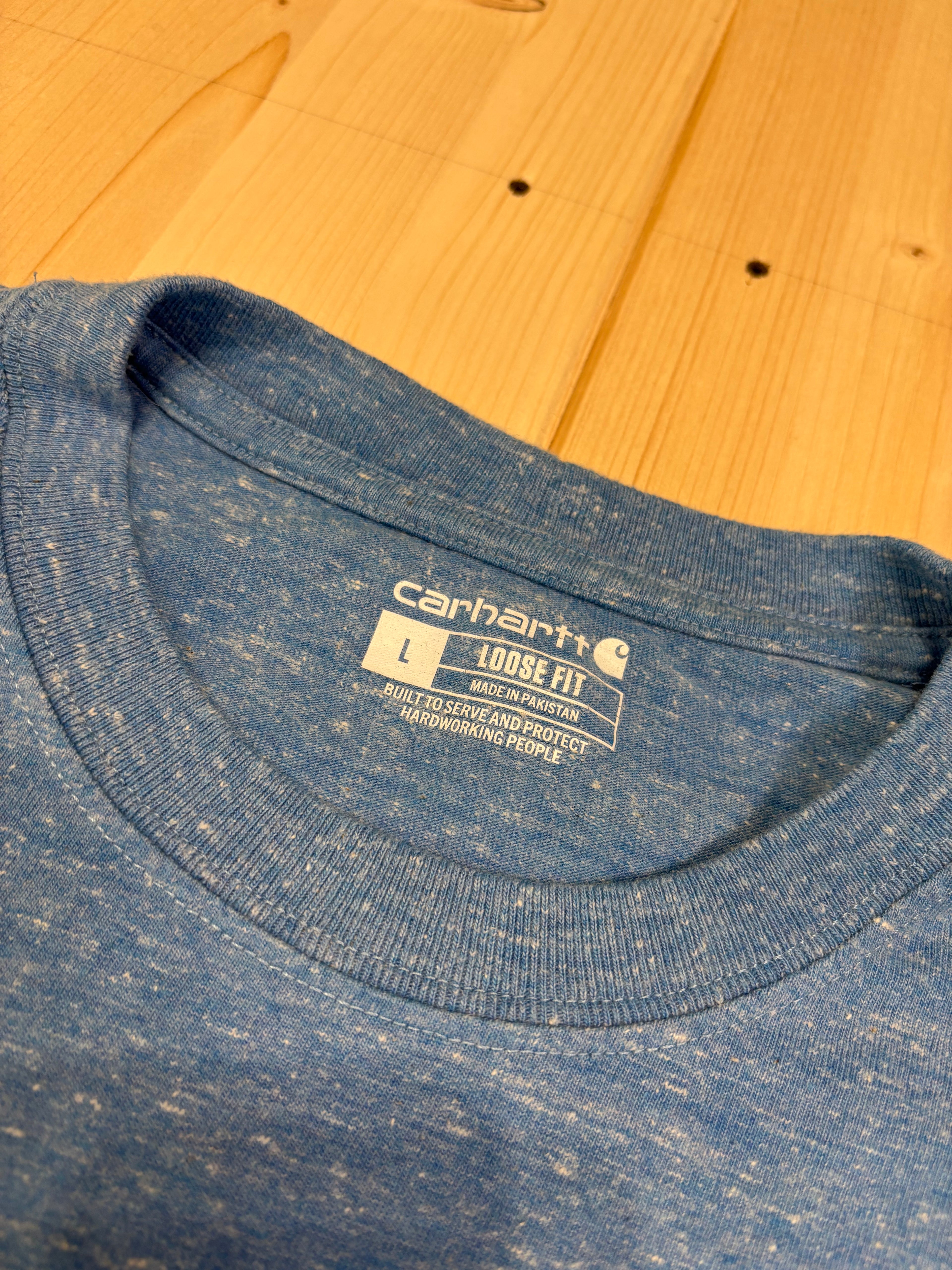 Carhartt Logo Print T-Shirt Blue Heather