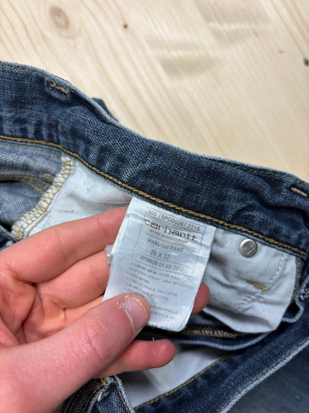 Carhartt Vintage Blue Wash Denim Jeans Straight Leg