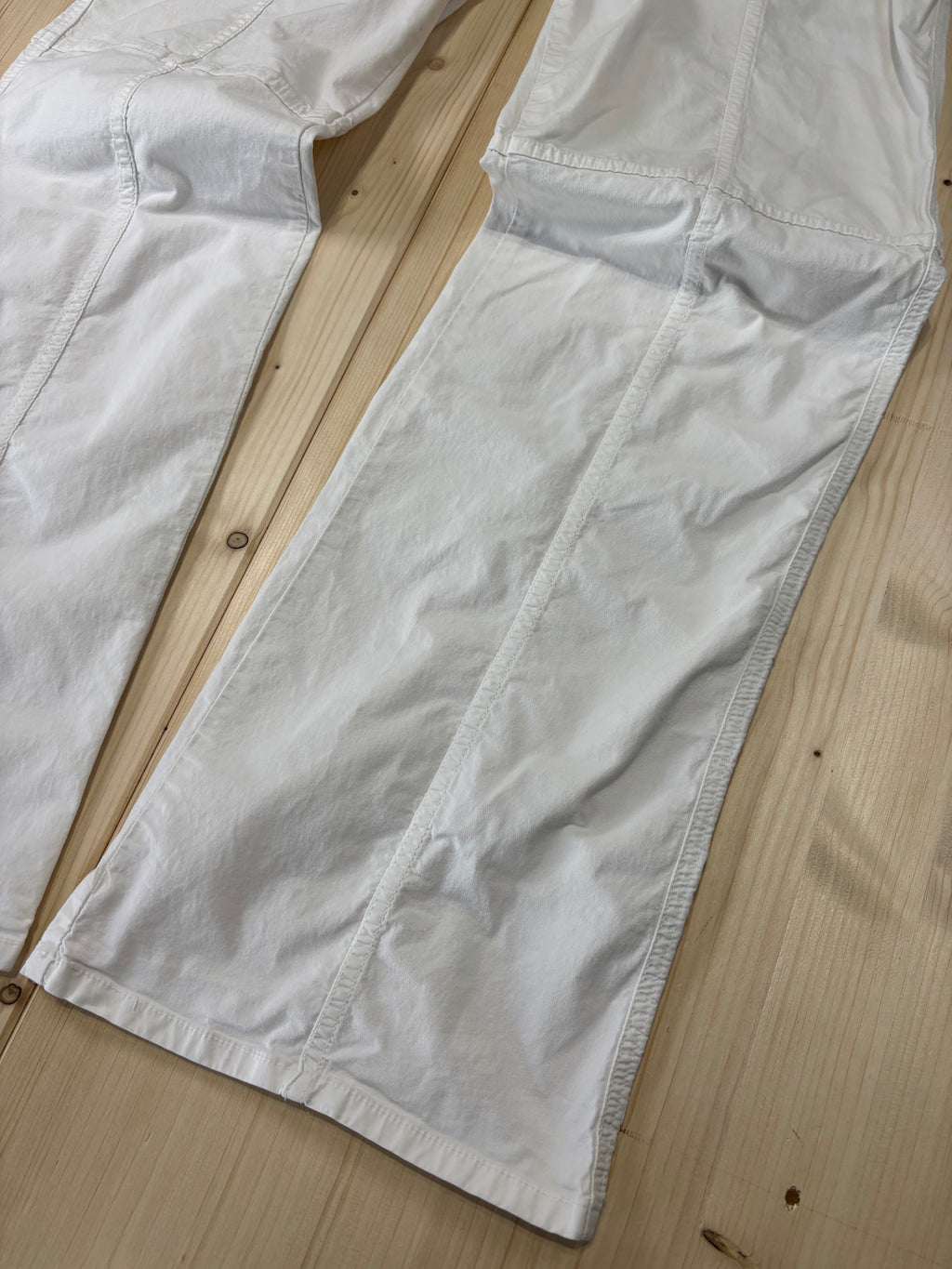 Pantalone Benetton Donna Bianco Utility Vintage