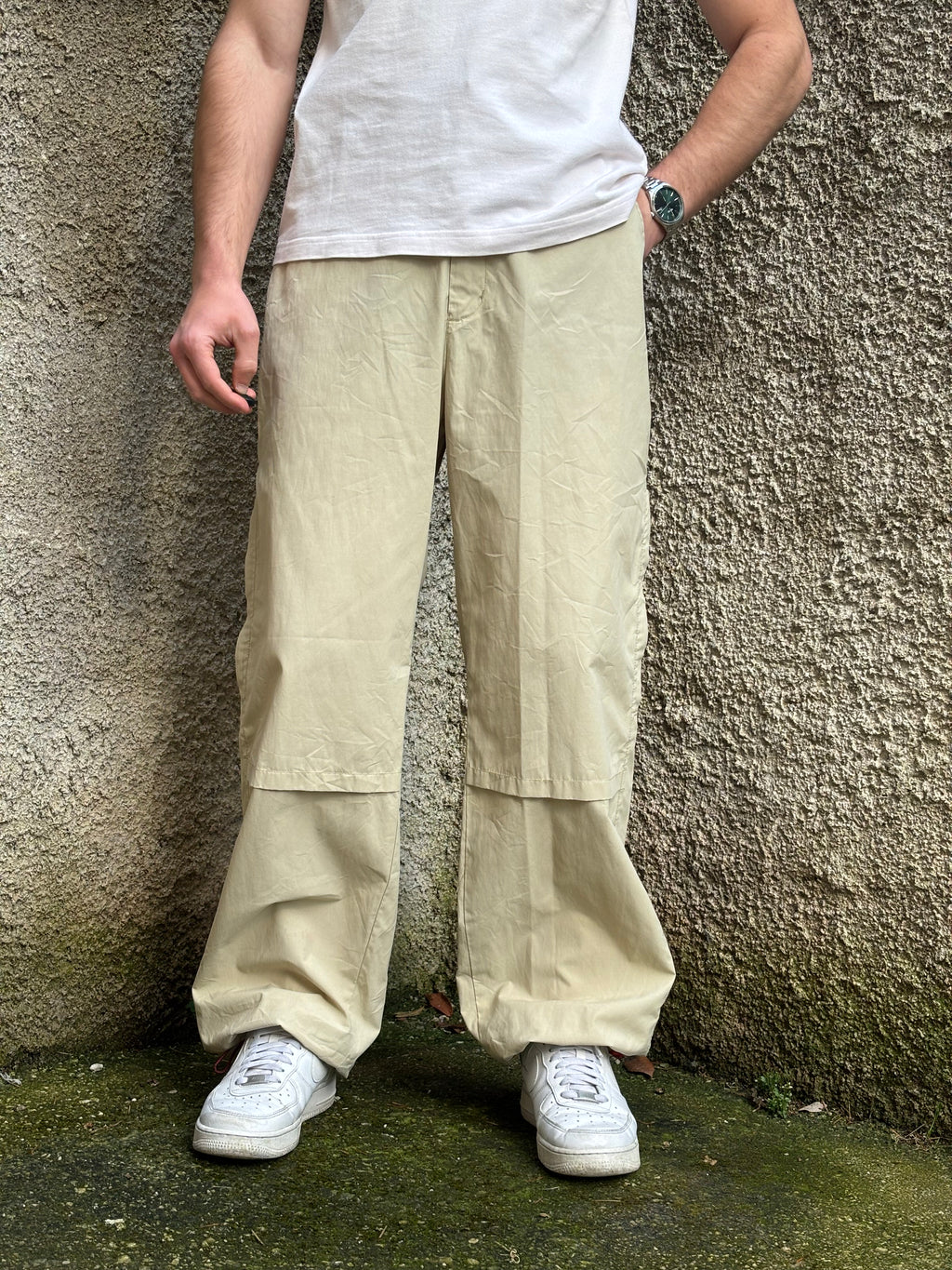 Invicta Vintage Track Pants Beige Loose Fit