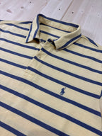 Polo Ralph Lauren Uomo Gialla a Righe Blu con Logo Ricamato