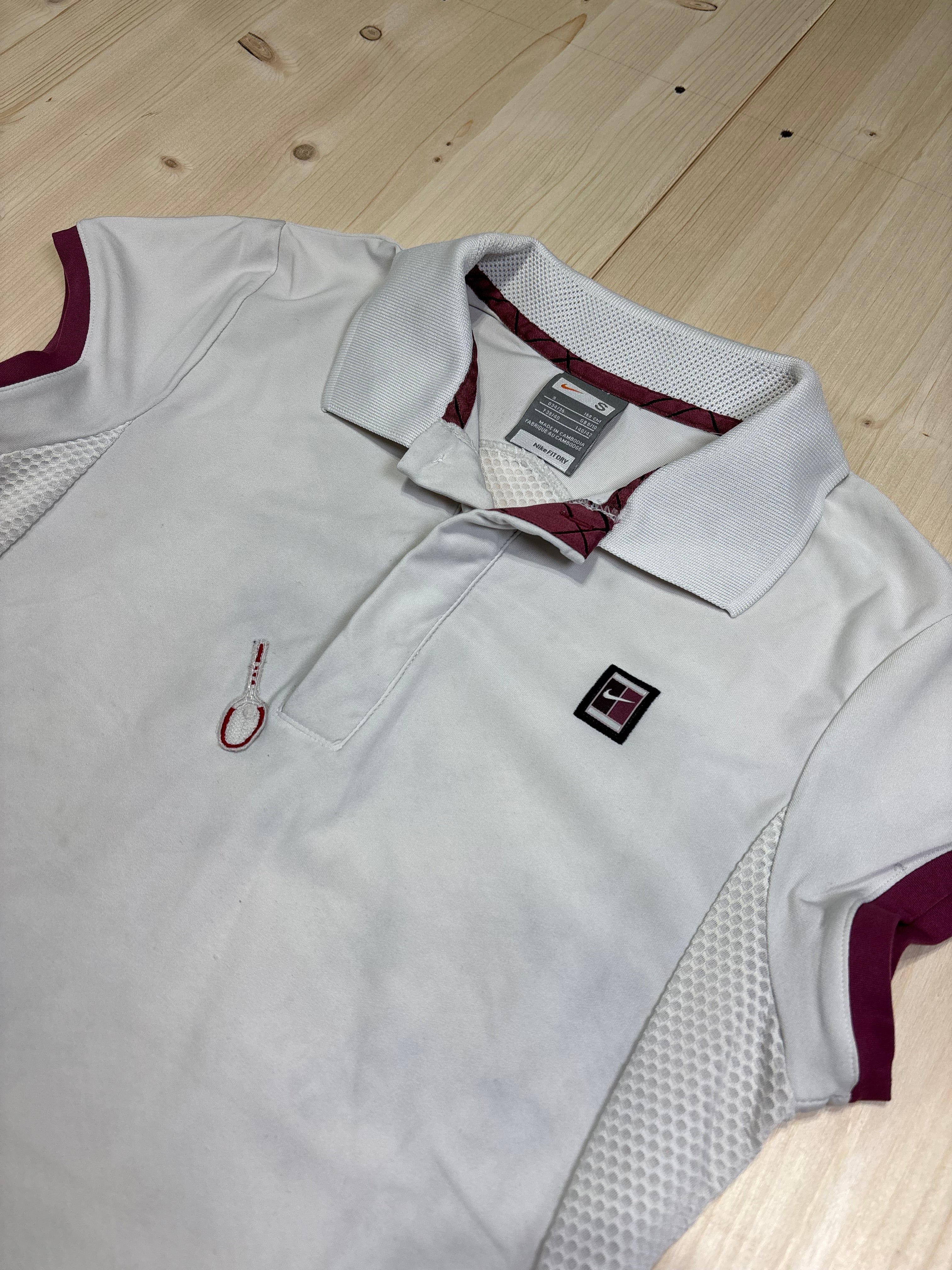 Polo Sportiva Nike Court Vintage Bianca - Maglietta Tennis Slim Fit Donna