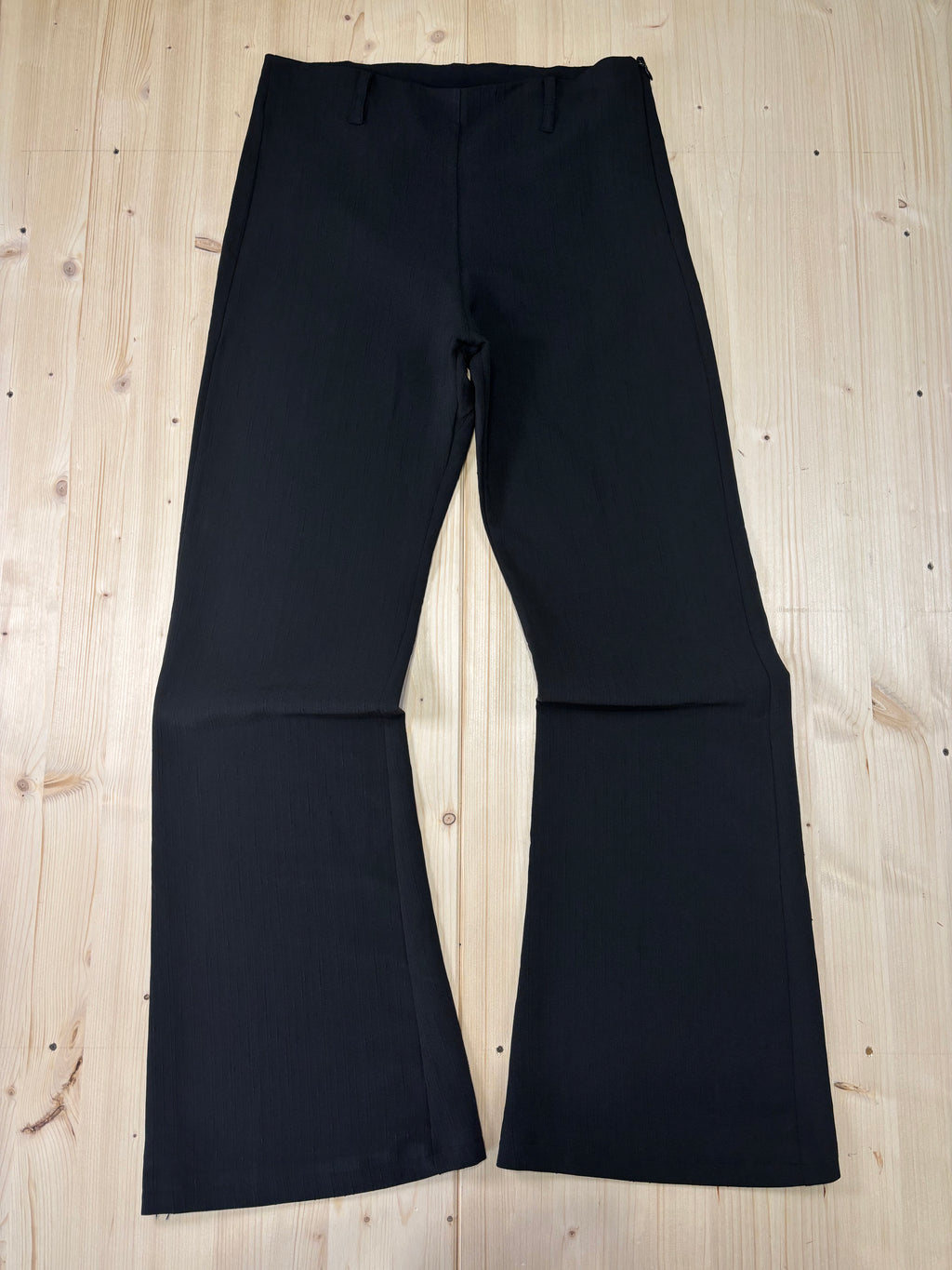 Pantalone Nero Flare Donna Vita Alta Y2K Vintage