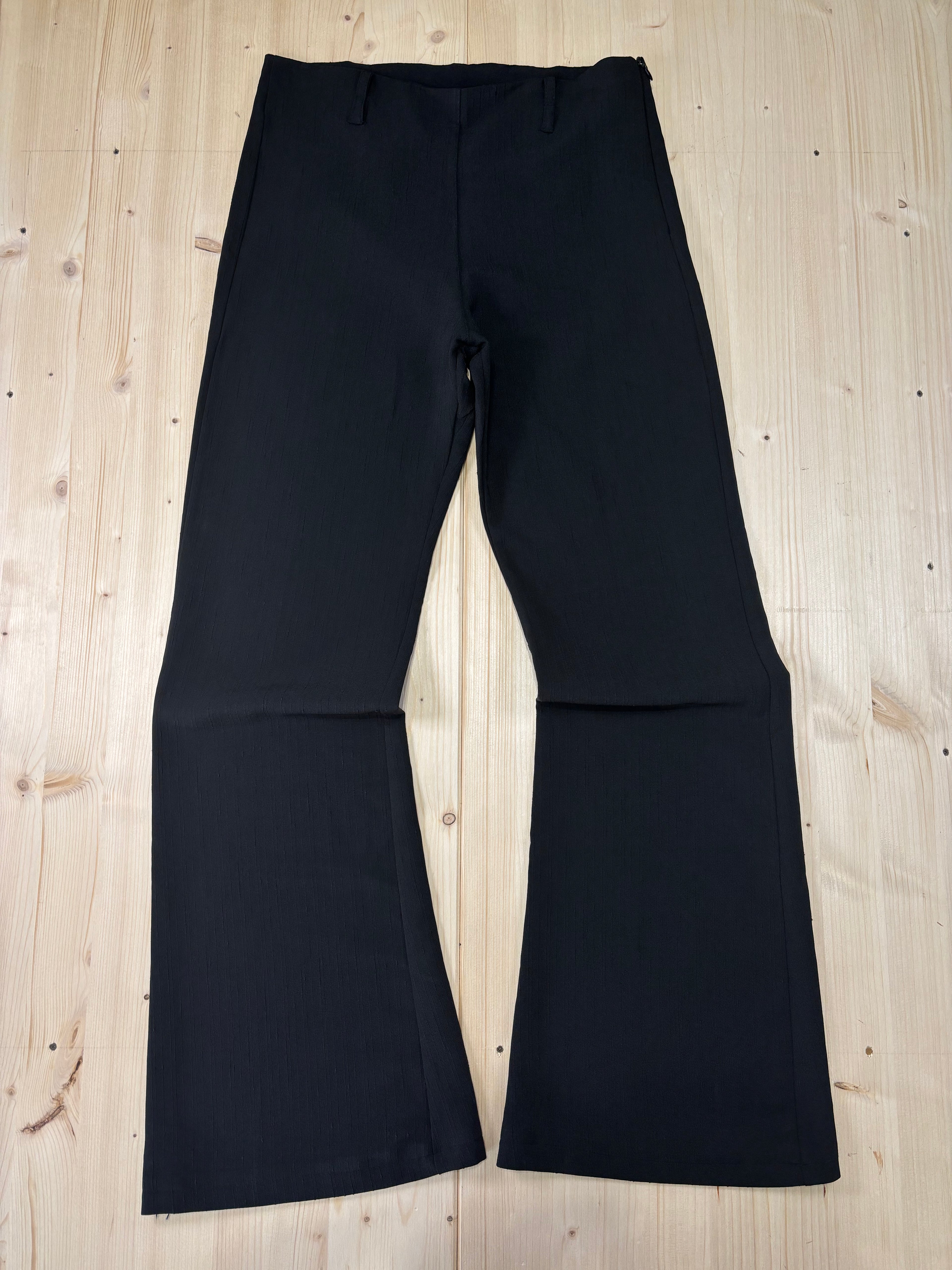 Pantalone Nero Flare Donna Vita Alta Y2K Vintage