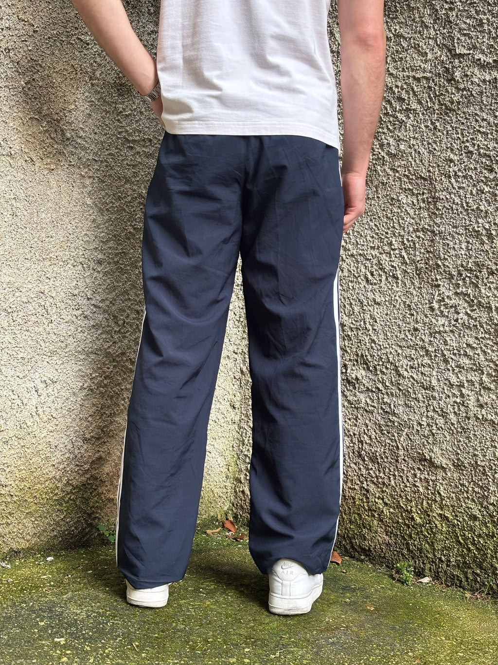 Adidas Vintage Track Pants Blu Navy Loose Fit