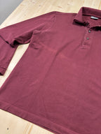 Polo Lacoste Uomo Bordeaux in Cotone a Maniche Lunghe