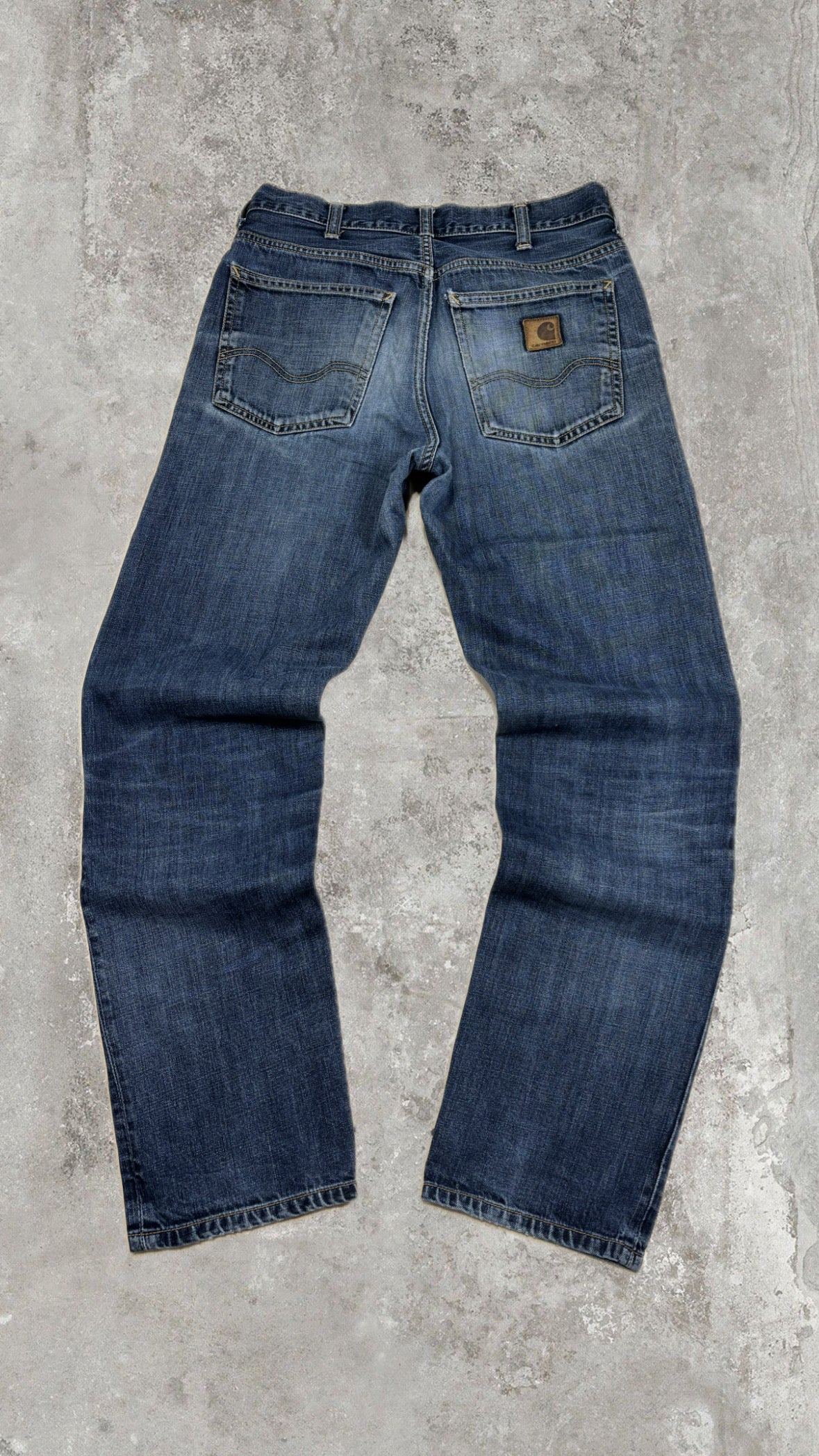 Carhartt Vintage Blue Wash Denim Jeans Straight Leg
