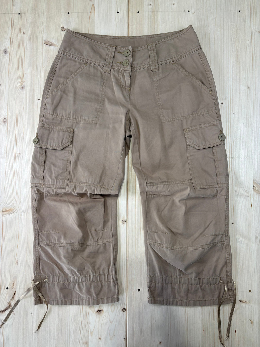 Pantalone Cargo Capri Donna Beige Vintage