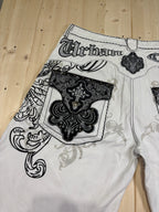 Bermuda Vintage Victorious Urban Couture bianco ricamato