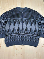 Maglione Vintage 90s con Zip in Misto Lana