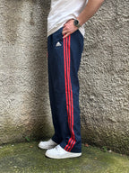 Adidas Vintage Track Pants Blu Navy Rosso Loose Fit