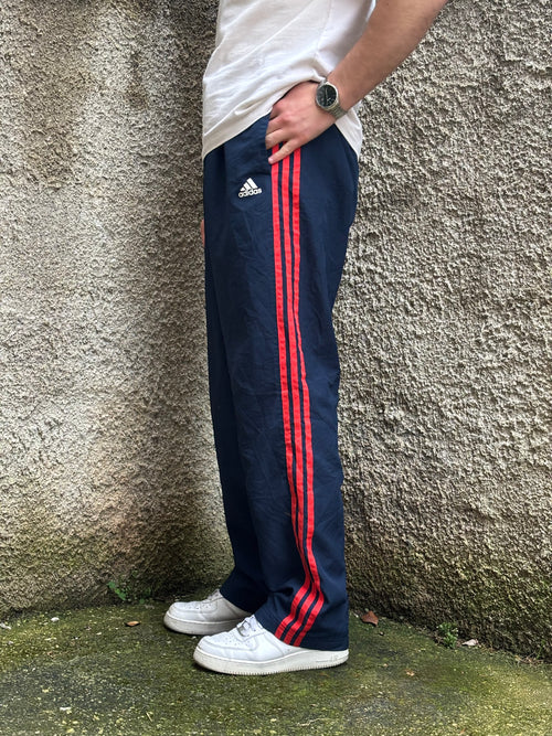 Adidas Vintage Track Pants Blu Navy Rosso Loose Fit