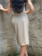 Gonna Midi Pura Lana Vergine Made in Italy Beige Donna Y2K Vintage