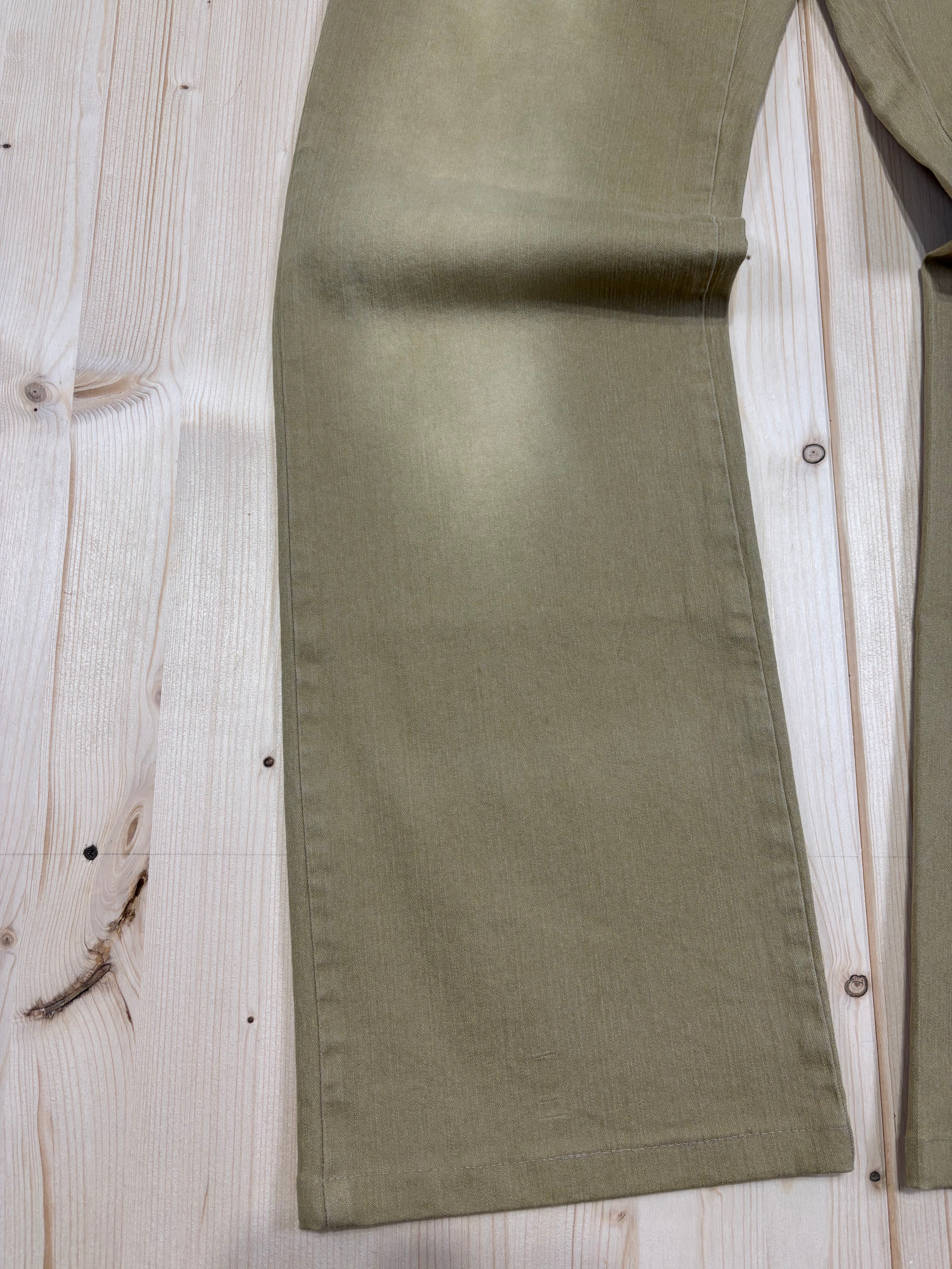 Vintage Y2K Khaki Straight Fit Jeans – Studded Side Detail