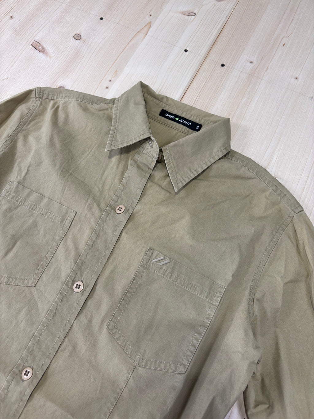 Camicia Donna DKNY Jeans Beige Vintage