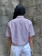 Camicia Cropped Vintage a Righe Biaggini Rosso/Bianco