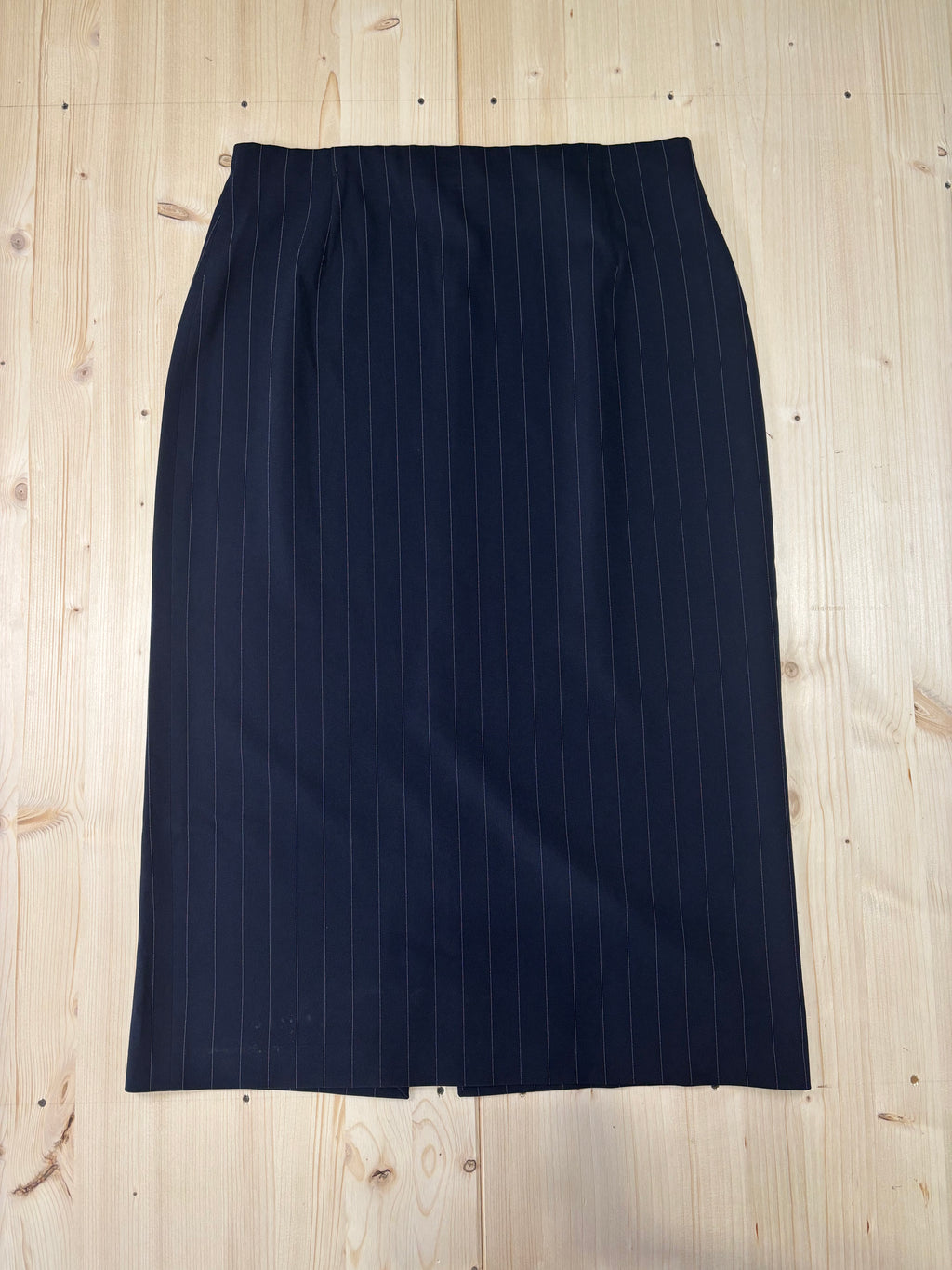 Gonna Midi Gessata Blu Navy Donna