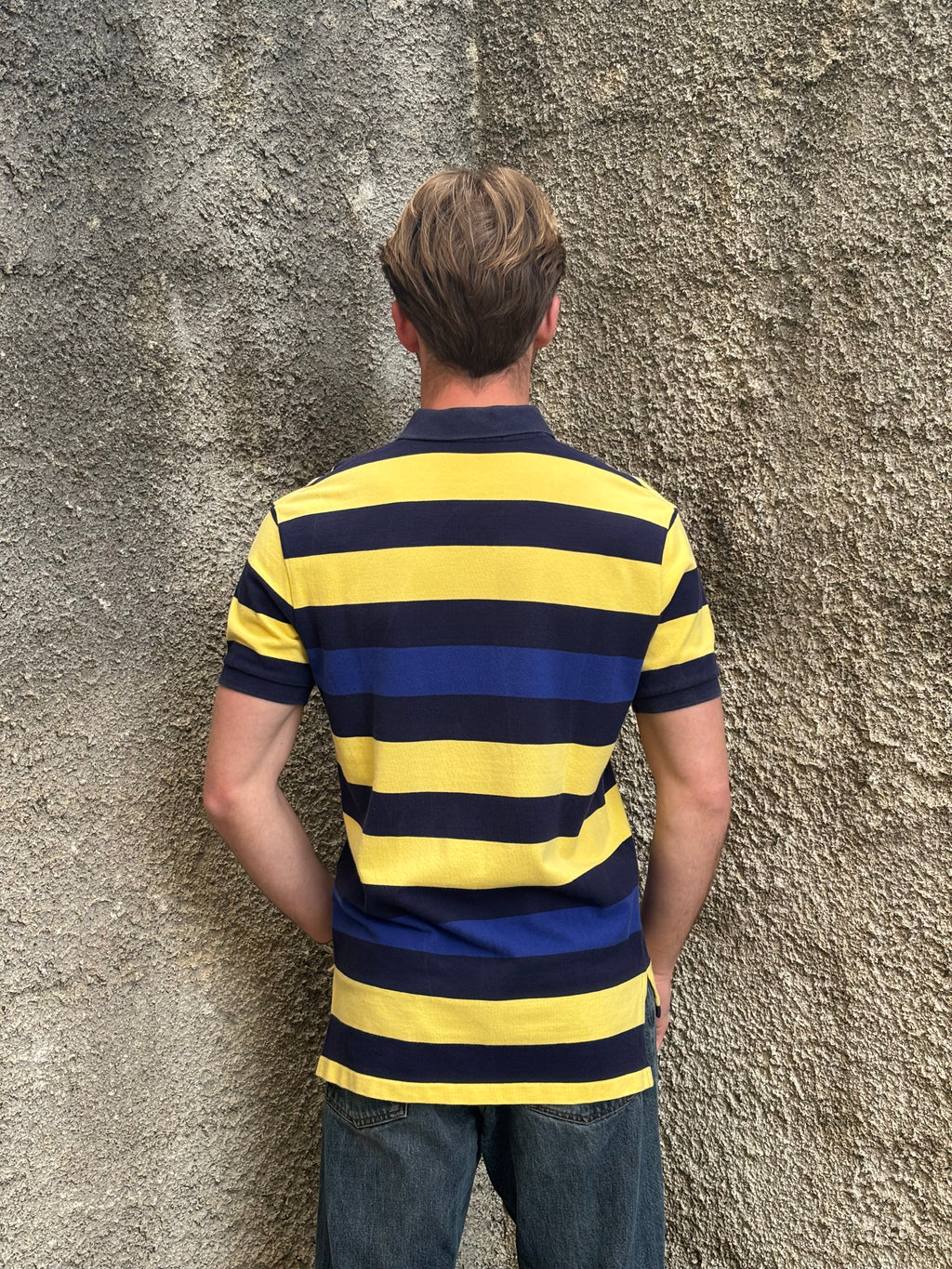 Polo Ralph Lauren Yellow & Navy Striped Polo Shirt