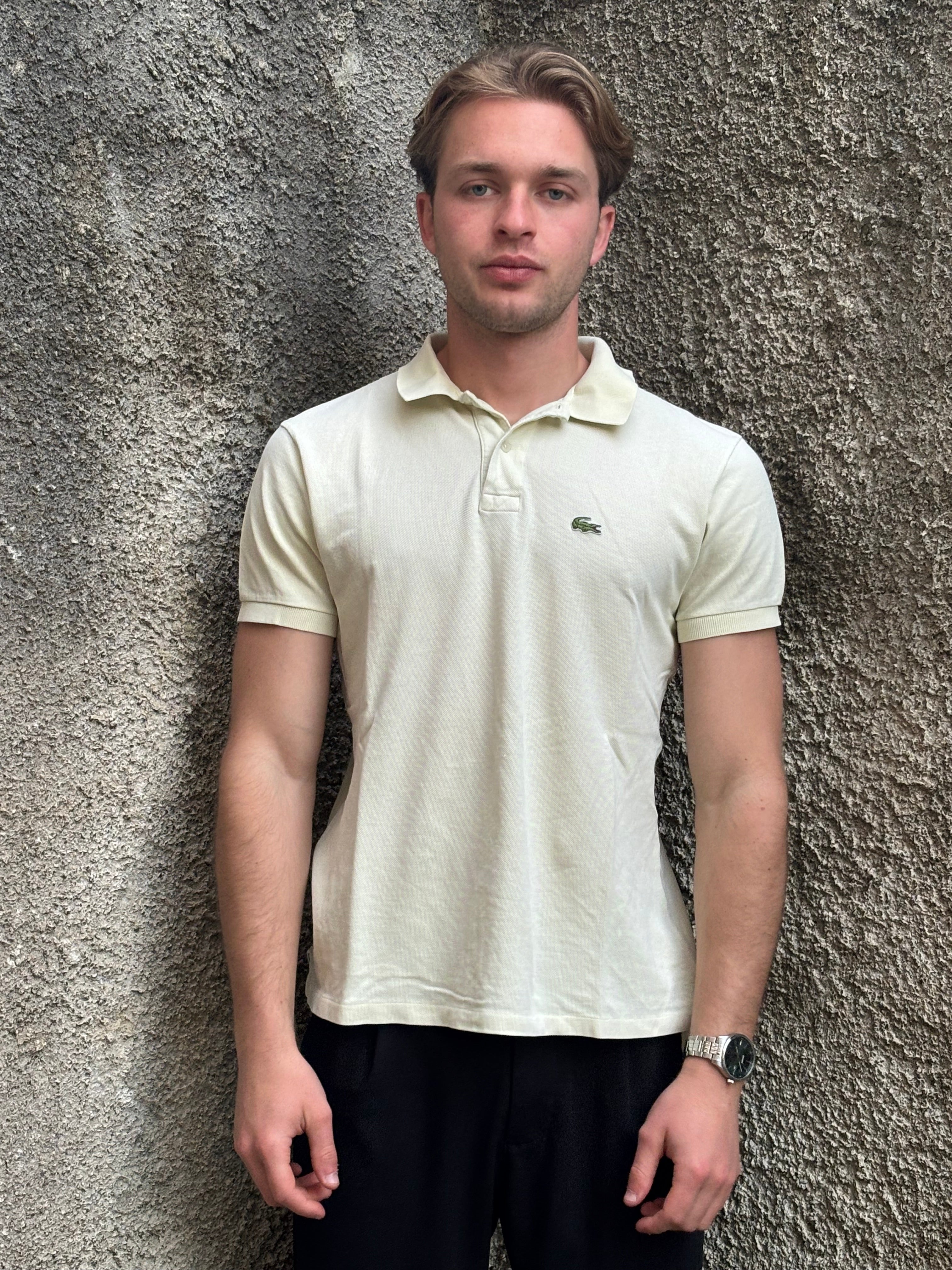Polo Lacoste Uomo Avorio con Logo Ricamato – Regular Fit