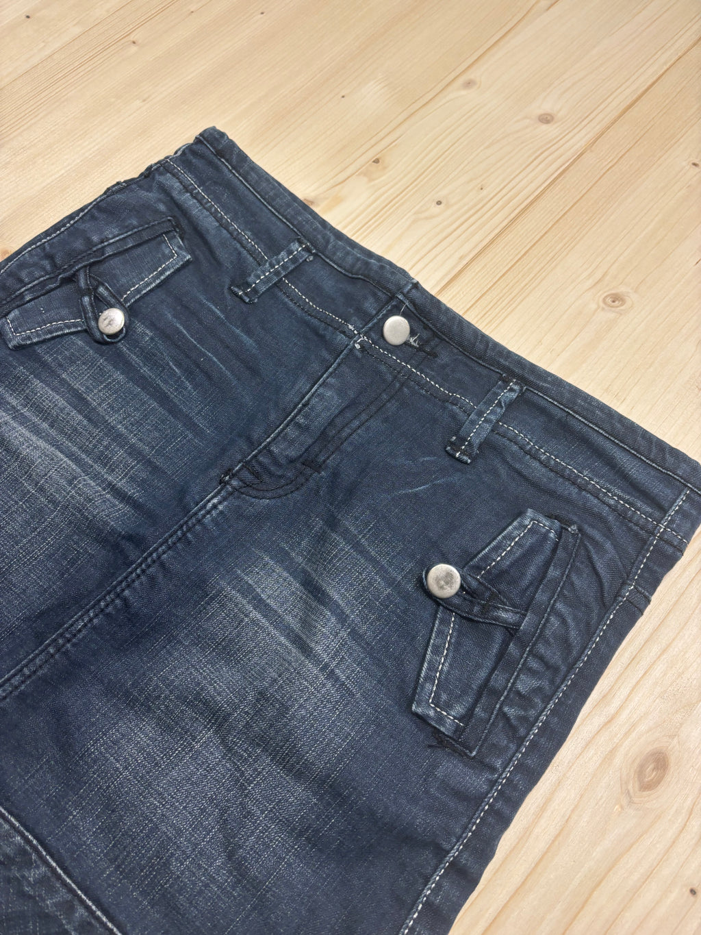 Mini Gonna Denim Vintage Blu Scuro Donna