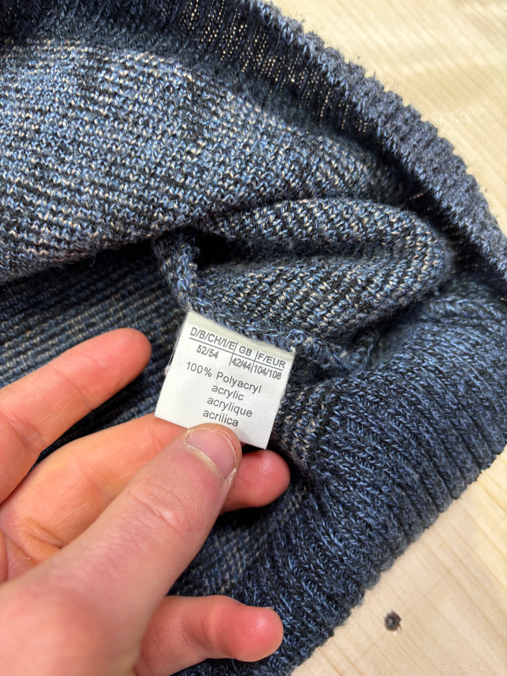 Maglione Vintage 90s con Zip in Misto Lana