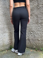 Pantalone Nero Flare Donna Vita Alta Y2K Vintage