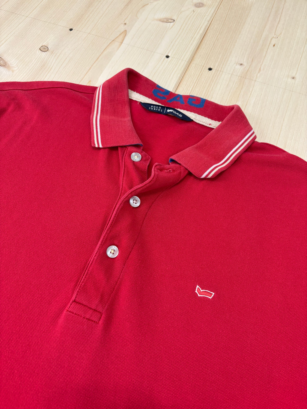 Polo GAS Uomo Rossa con Colletto a Righe – Regular Fit