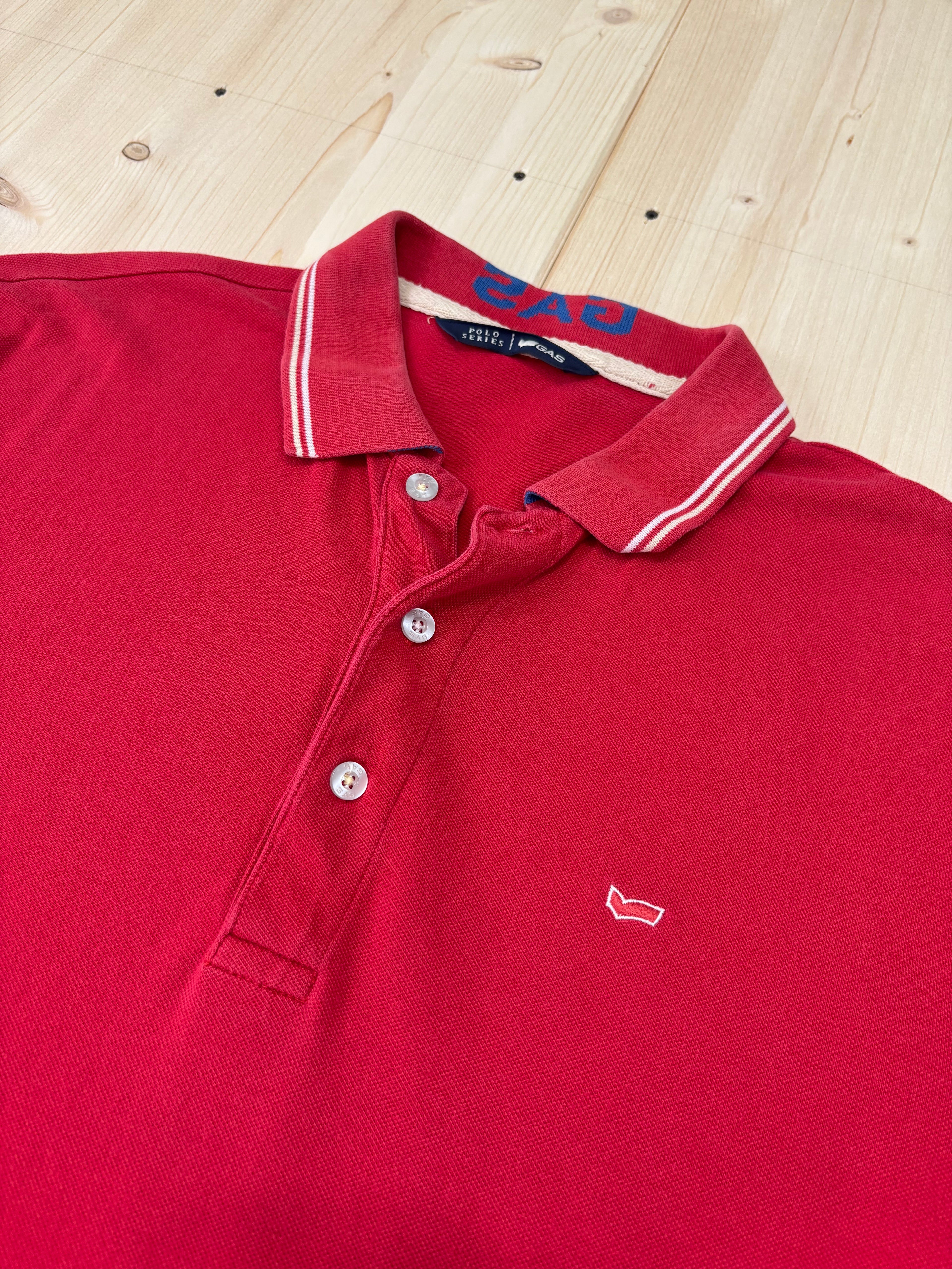 Polo GAS Uomo Rossa con Colletto a Righe – Regular Fit