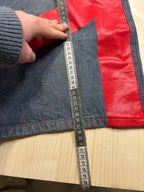 Bermuda Vintage MOJEANS Denim Baggy con Inserti Rossi